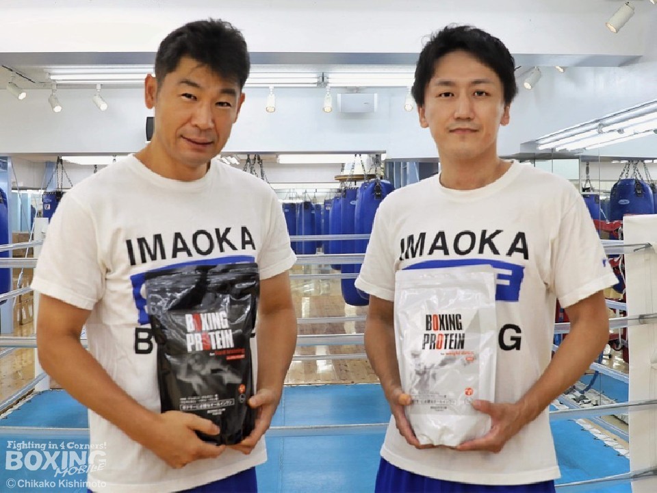 左:今岡武雄氏 右:石本康隆氏がプロテインを開発